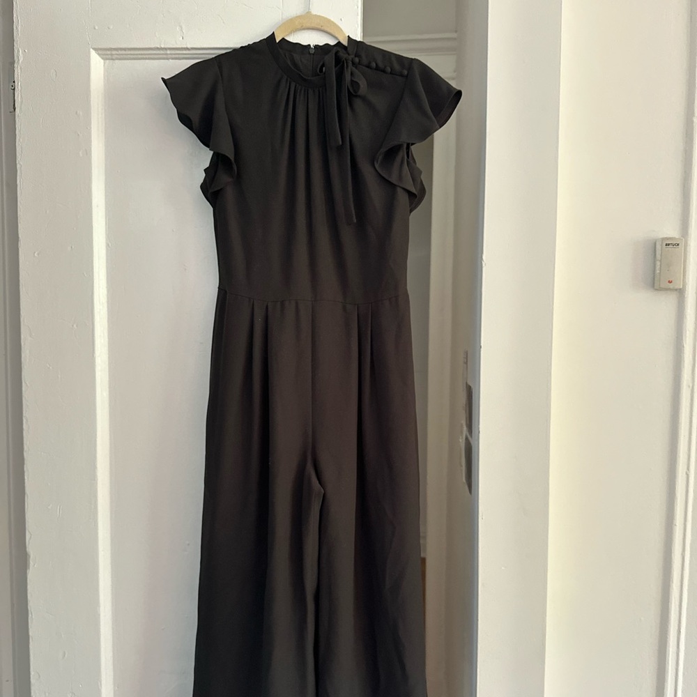 Women’s black high neck size 2 jumpsuit with straight/wide leg pants